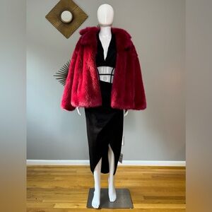 Michael Kors - Burgundy Faux Fur Jacket